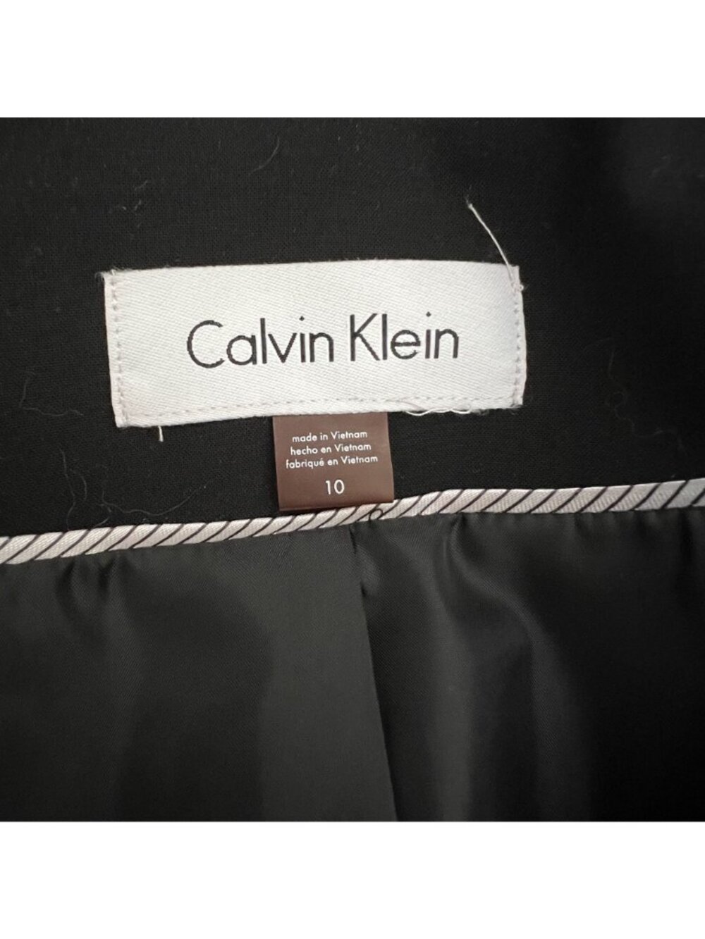 Calvin Klein Womens Blazer Notched 2 Button Black Sz 10 Classic Capsule Neutral - Picture 8 of 14